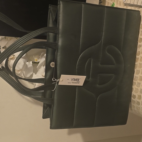 NWT Telfar Puff Shopper Green Quilted Tote  Bag - Picture 4 of 8